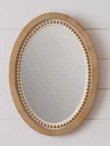 Natural Wood Beaded Mirror