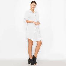 Load image into Gallery viewer, Chambray Jersey Shirt Dress
